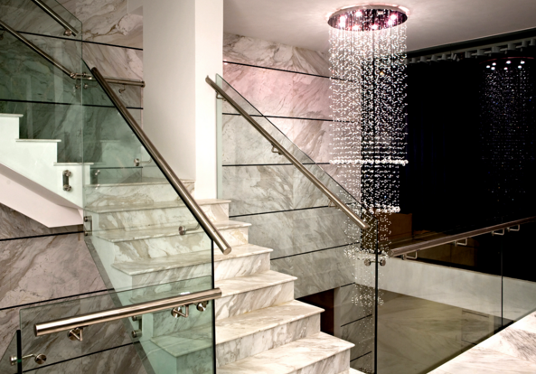 Glass stair balustrade design reference for SH aluminum